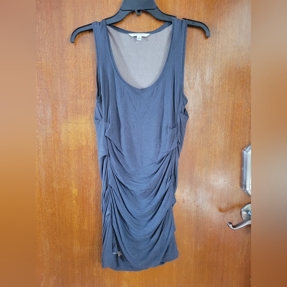 Cabi long stretch ruched tank top
